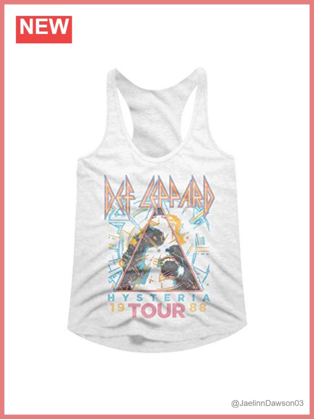 Def Leppard Hysteria 1988 Tour Ladies Racerback Tank Top 100% Cotton